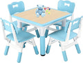FUNLIO Kids Table and 4 Chairs Set, Height Adjustable Toddler Table and Chair by FUNLIO