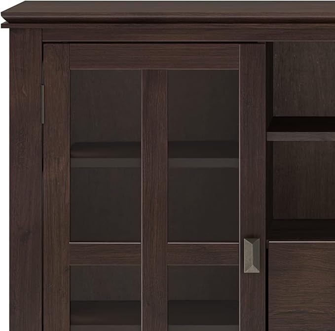SIMPLIHOME Artisan SOLID WOOD 53 inch Wide Contemporary TV Media Stand in Dark - Image 5
