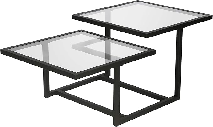 Henn&Hart 43" Wide Square Coffee Table in Blackened Bronze, Modern coffee tables - Image 4