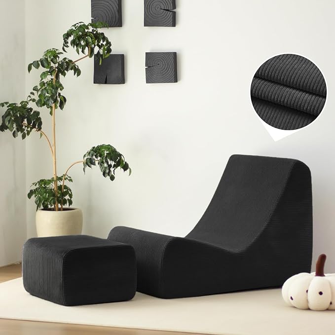 N&V Bean Bag Chair Single Seated Foam Sofa Armless Floor Sofa by NV