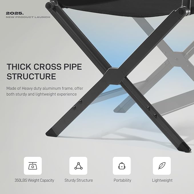 EVER ADVANCED Aluminum Lightweight Directors Chair Foldable, Folding Studio - Image 4