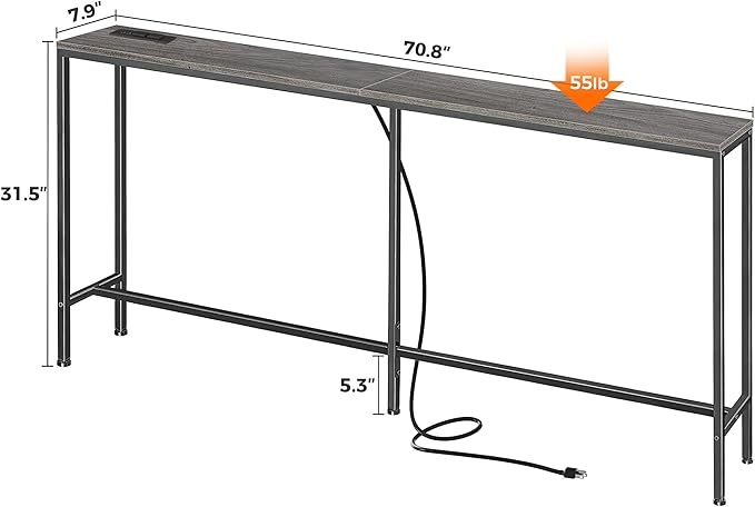 SUPERJARE 70 Inch Console Table - Image 3