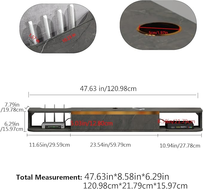 Floating TV Stand, Floating Shelves - Image 3