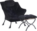 Plush Lazy Chair and Ottoman, Large Contemporary Accent Lounge Chair by Givjoy