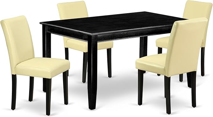 East West Furniture DUAB5-BLK-73 5 Piece Dining Room Table Set Includes a by EastWestFurniture