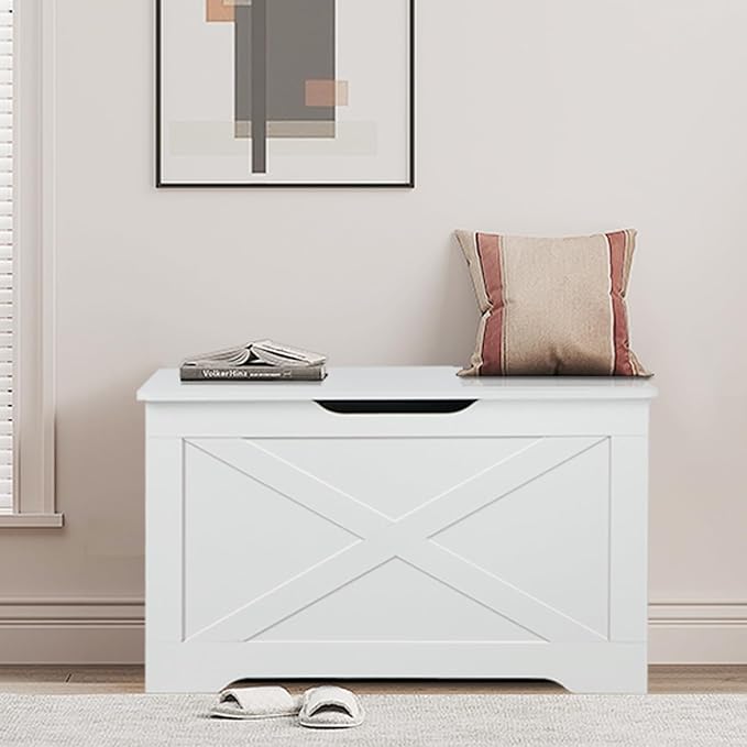 Storage Chest, Wooden Storage Bench, Entryway Shoes Bench - Image 8