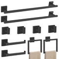 YACVCL Matte Black Towel Bar Set 10-Piece Bathroom Hardware Accessories Set by YACVCL