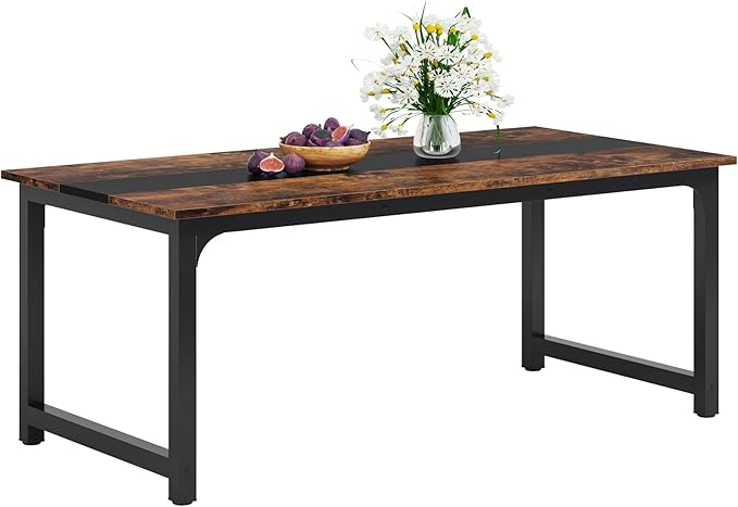 LITTLE TREE 70.9 Inch Large Dining Table Rectangular Kitchen Furniture by LITTLETREE