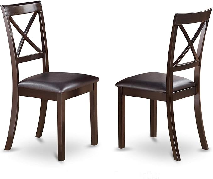 East West Furniture BOST3-CAP-LC 3 Piece Modern Dining Table Set Contains a - Image 3