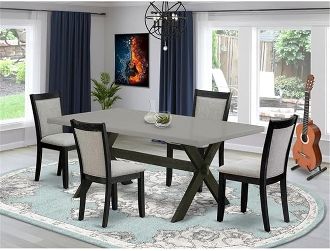 East West Furniture X697MZ606-5 5 Piece Kitchen Table Set - Image 2