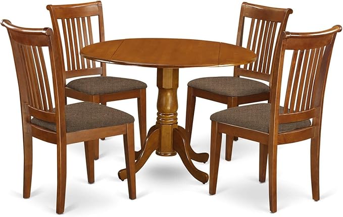 East West Furniture DLPO5-SBR-C 5 Piece Dinette Set by EastWestFurniture
