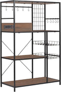 Bakers Rack with Power Outlet, Microwave Stand with Storage, Coffee Bar by fusehome