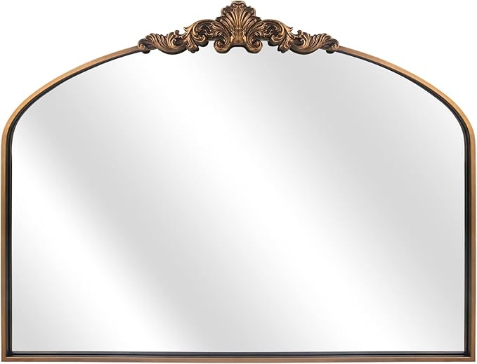 WAMIRRO Arched Mirror, Antique Brass Mirrors - Image 5