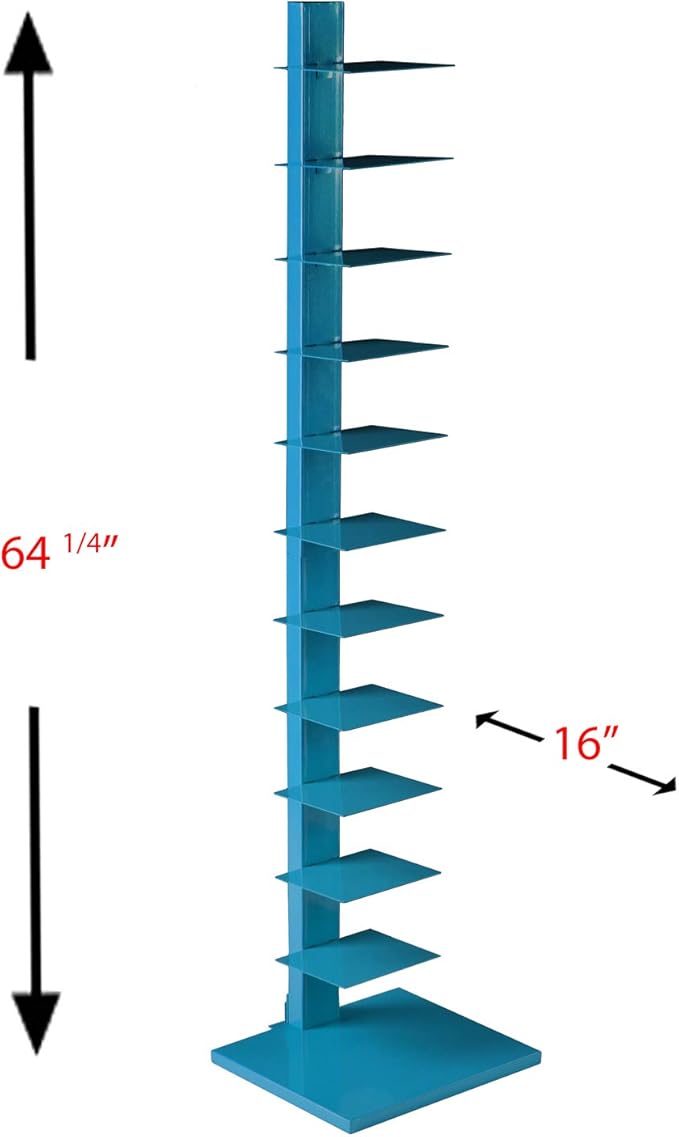 SEI Furniture, 12 shelves Metal Spine Book Tower - Image 3