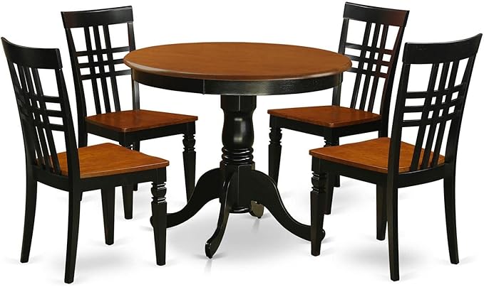 East West Furniture ANLG5-BCH-W 5 Piece Modern Dining Table Set Includes a by EastWestFurniture