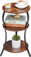 Vintage Small Round Side Table, 3-Tier Slim Waist Circular End Table by YEAKOO