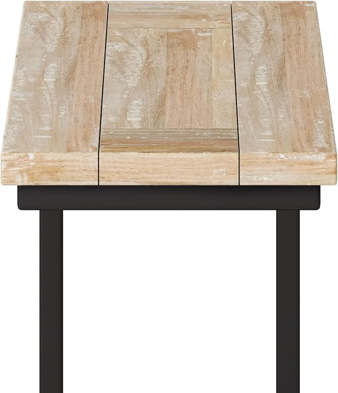 SIMPLIHOME Skyler 18-inch Wide Solid Mango/Metal Industrial C-Shaped End Table - Image 7