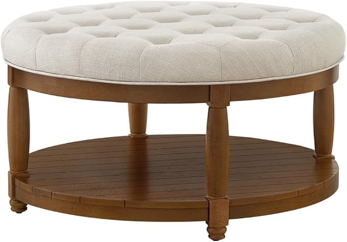24KF Upholstered Round Coffee Table - Image 4