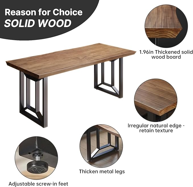 Solid Wood Computer Desk Study Office Desk 55" Writing, Modern Simple Style PC - Image 6