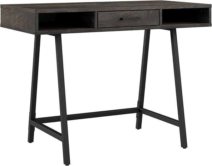 Bush Furniture Steele 40W Writing Desk in Dark Gray Hickory | Computer Table - Image 8