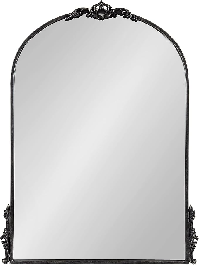 Kate and Laurel Myrcelle Traditional Arched Mirror; 25 x 33; Black; Decorative - Image 8
