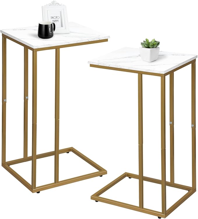 C Shaped End Table Set of 2, Small Side Table by Possile
