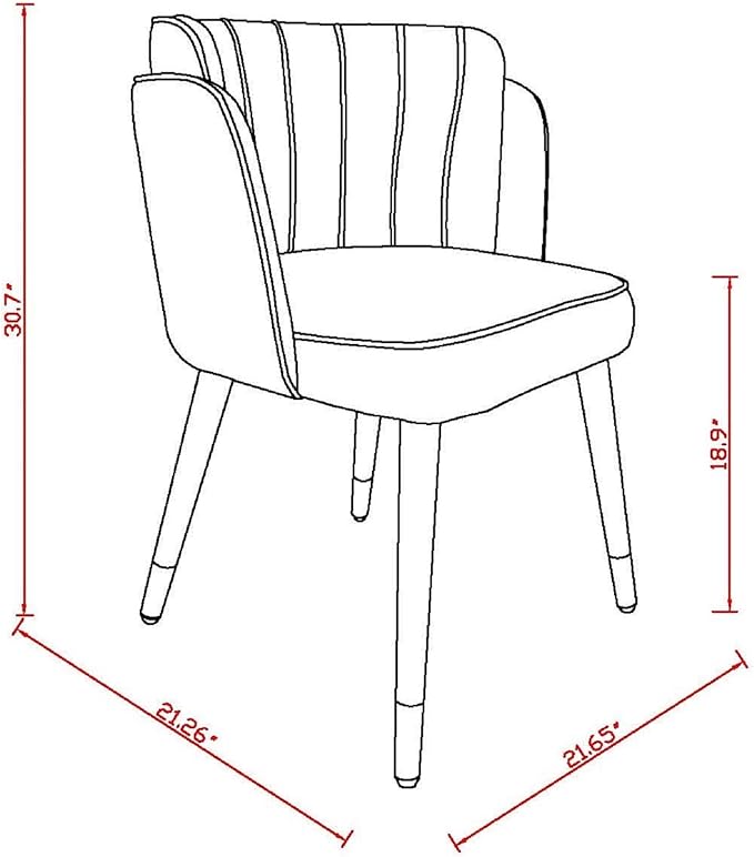 Manhattan Comfort Zephyr Modern Velvet Dining Chair, Solid Wood Frame - Image 3