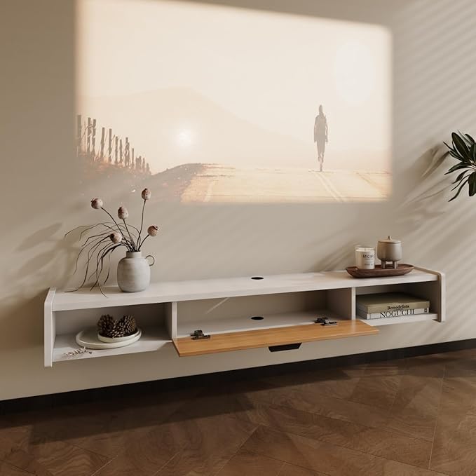 70'' Floating TV Stand, Wall Mounted TV Console, Floating TV Cabinet, Under TV - Image 2