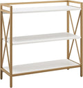 Leick Home Claudette Mixed Metal and Wood Bookshelf, Compact Storage by LeickFurniture