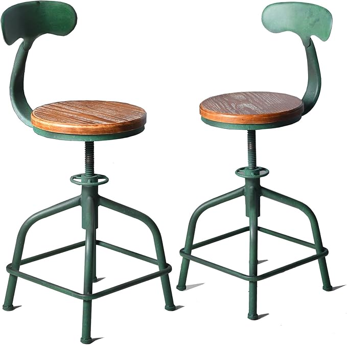Topower Farmhouse Kitchen Stool, Industrial Counter Stool, Kitchen Deco Round by Topower
