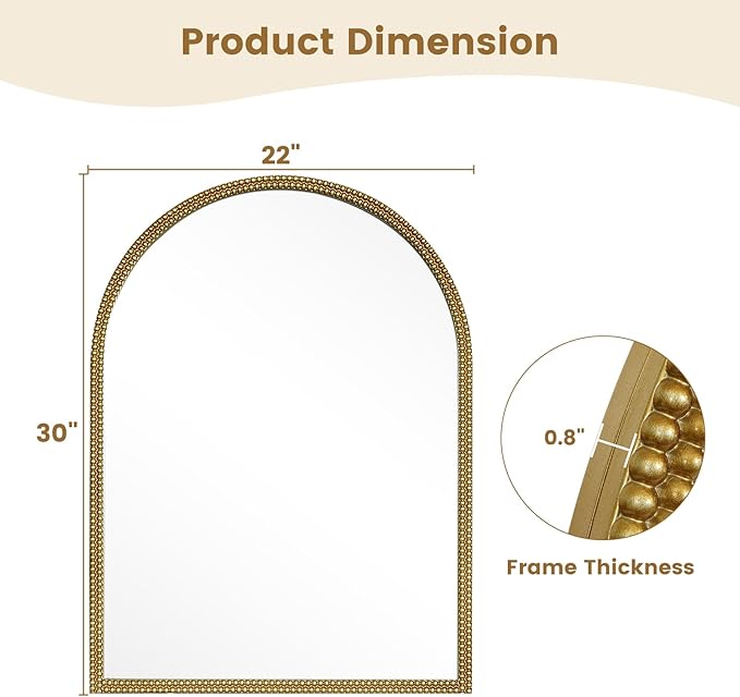 WallBeyond Gold Vintage Mirror for Vanity 22x30 Inch, Living Room - Image 7