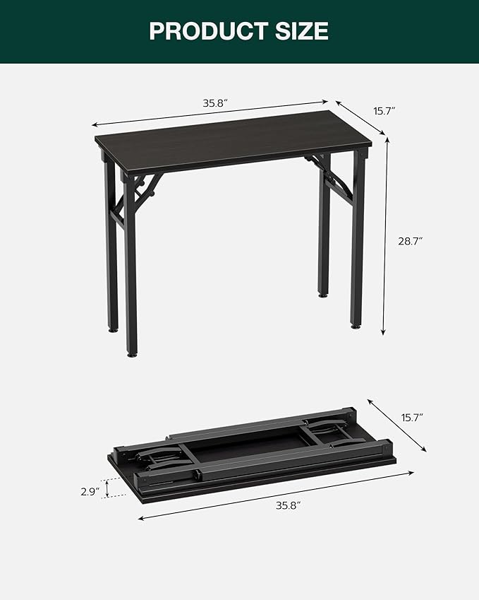 Frylr Small Folding Computer Desk – Portable 35.8 Inch Foldable Laptop Table - Image 2