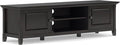 SIMPLIHOME Amherst 72-inch Wide Solid Wood Low TV Stand in Hickory Brown by SimpliHome