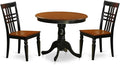 East West Furniture ANLG3-BCH-W 3 Piece Dining Room Table Set Contains a Round by EastWestFurniture