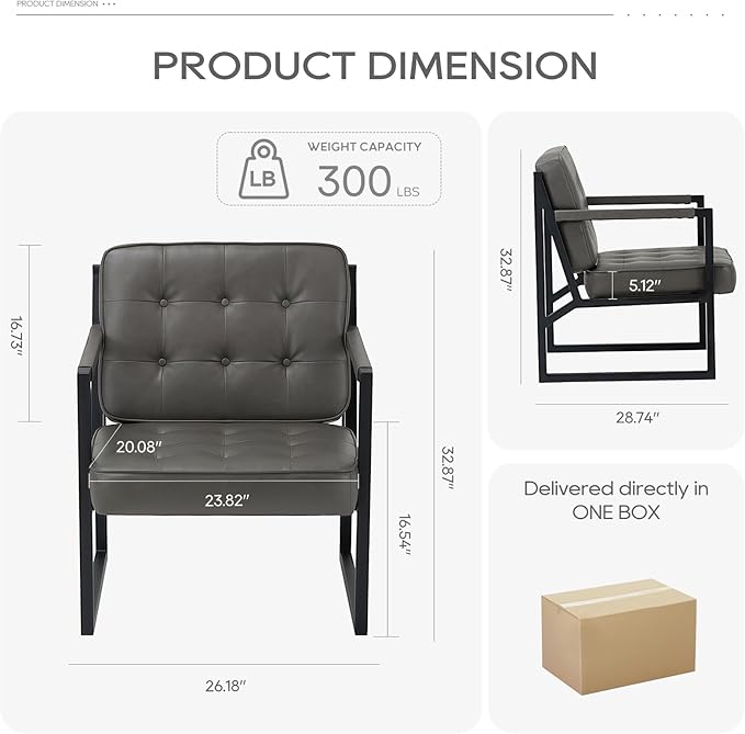 COLAMY Modern Accent Chair, Accent Arm Chair - Image 2