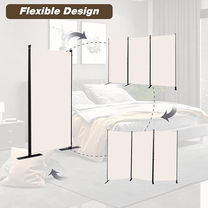 Room Divider, 3 Panel Folding Privacy Screens - Image 4
