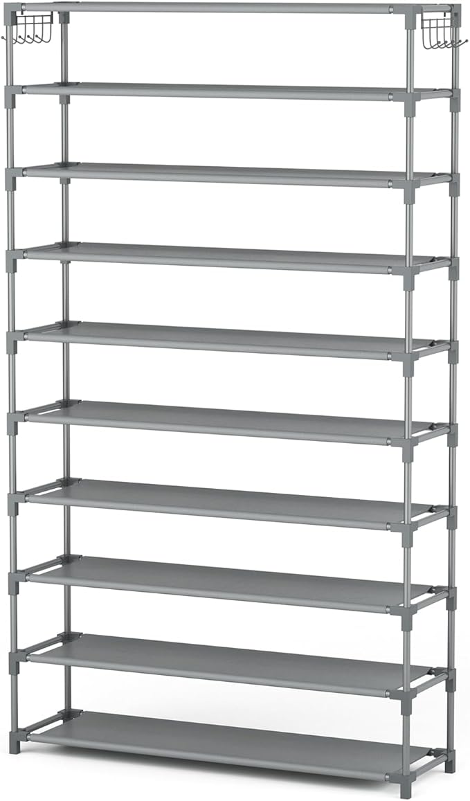 10 Tiers Shoe Rack 50 Pairs Large Capacity Tall Shoe Organizer Sturdy Shoe - Image 8