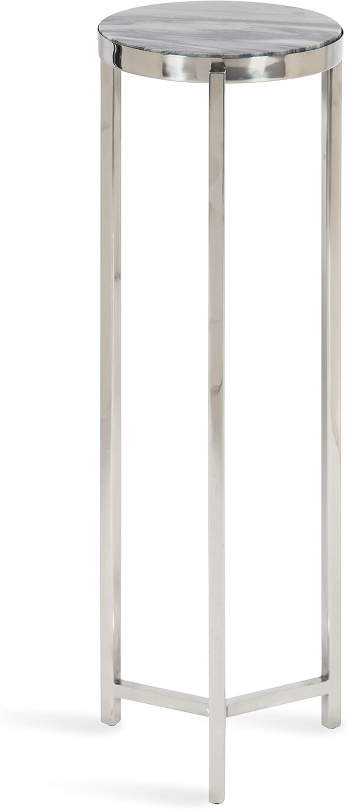Kate and Laurel Aguilar Modern Drink Table; 9 x 9 x 23; Gray and Silver; - Image 9