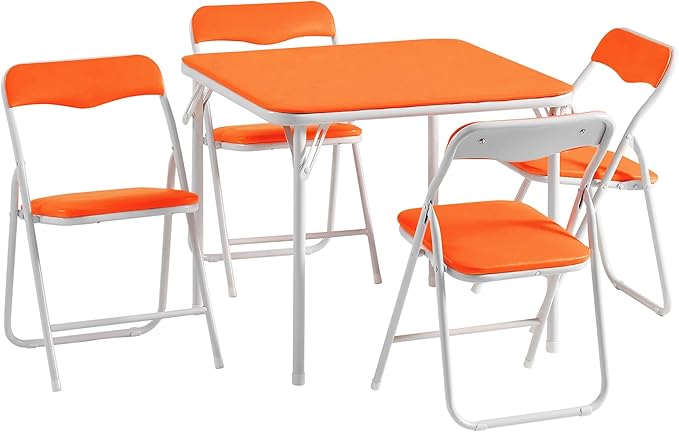 VECELO Kids Folding Activity Table and Chairs 5 Pcs Set, - Image 8