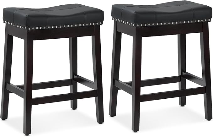 Athena Collection Bar Stools Set of 2, 25 Inches Counter Height Bar Stools by AthenaCollectionFurniture