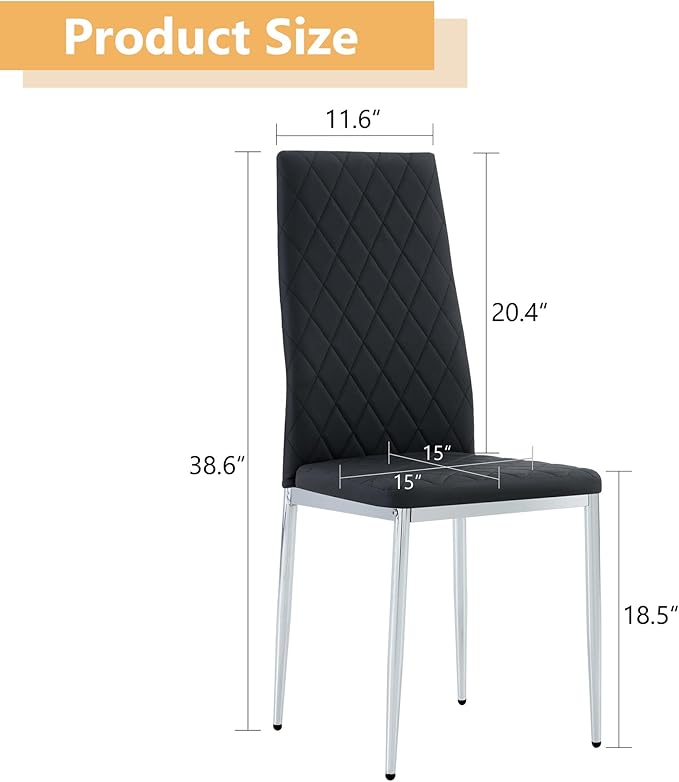 Modern Minimalist Dining Chair Fireproof Leather Sprayed Metal Pipe Diamond - Image 2