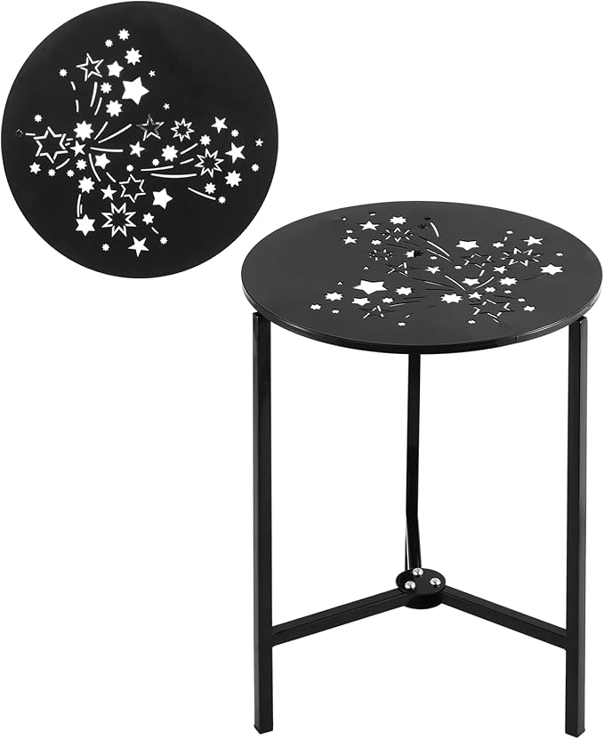 1 Pack 13" Metal Outdoor Side Tables Small Black Outside End Table - Image 9