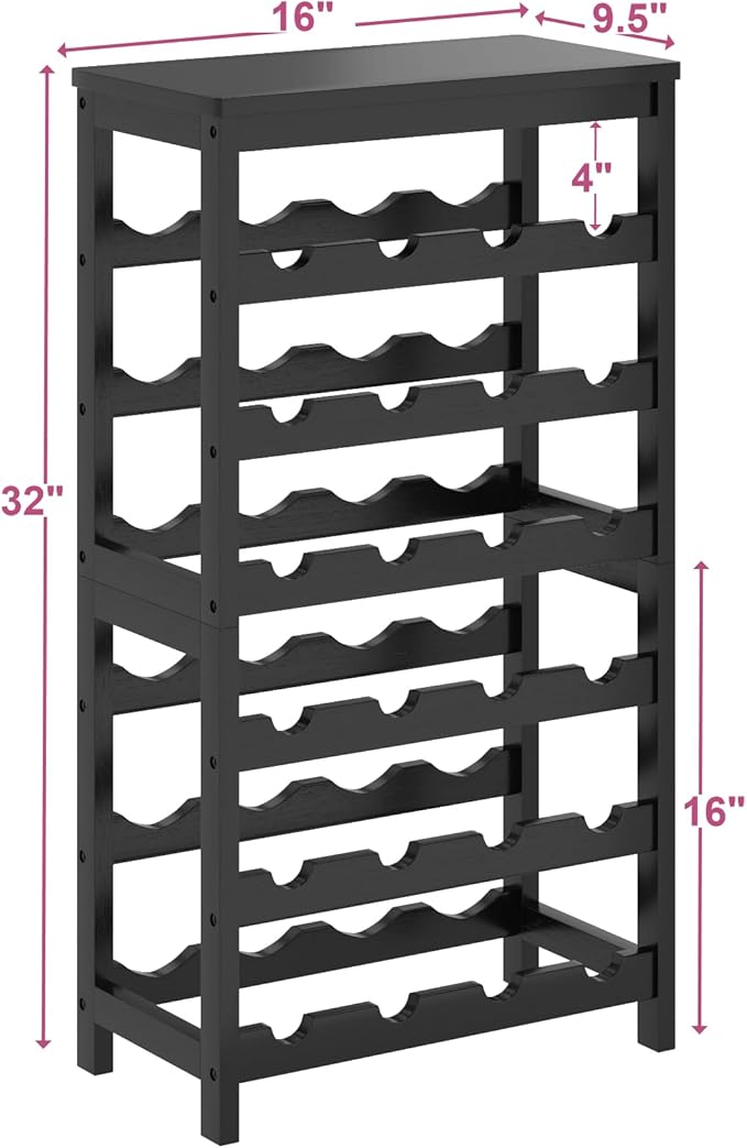 6 Tier Bamboo Wine Rack Freestanding Floor, 24 Bottles Wine Storage Shelves - Image 7