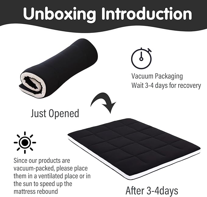 Tiita Memory Foam Mattress Topper Twin Size, Portable Roll Up Travel Car - Image 6