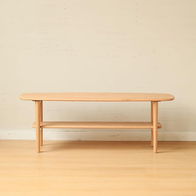 KEIKI 100% Solid Wood Coffee Table, Center Table, Modern Coffee Table - Image 3