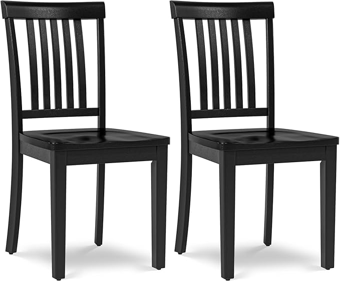 COLAMY Wooden Dining Chairs Set of 2, Solid Rubberwood Kitchen & Dining Room by COLAMYINC