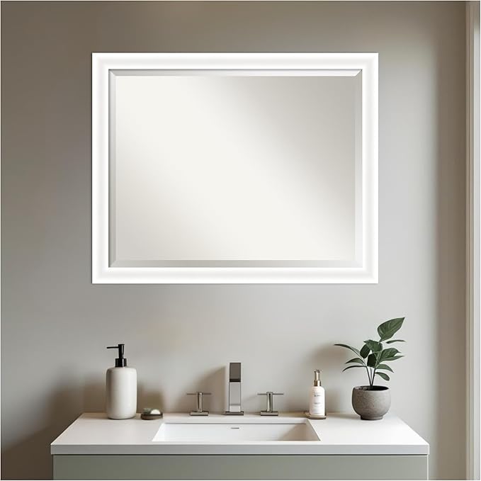 Amanti Art White Bathroom Mirror - Image 5