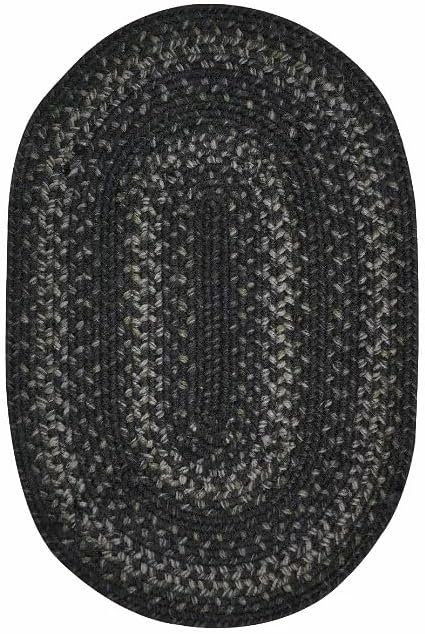 Homespice Jet Black Entryway Rug 2x3', Perfect Rustic Oval Rug - Image 8