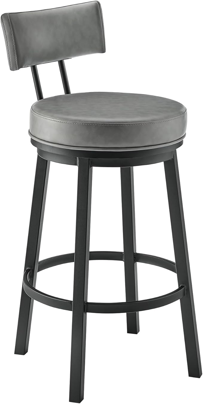 Armen Living Dalza Swivel Counter or Bar Stool in Black Finish by ArmenLiving