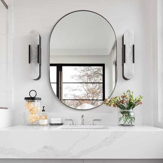 ANDY STAR Chrome Bathroom Mirror, 26x38’’ Oval Mirrors - Image 7